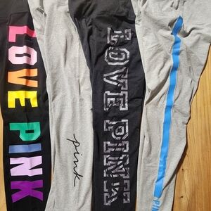 {SOLD} Victoria's Secret PINK Cotton Blend Leggings Bundle - 4 Pairs - All XL